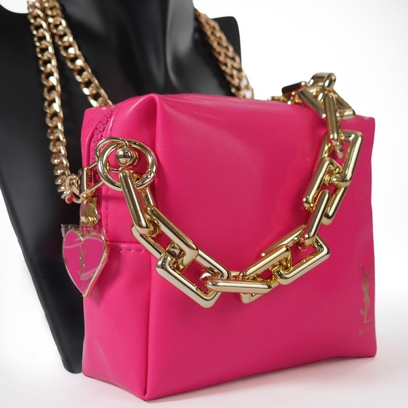 YSL Yves Saint Laurent Pink Crossbody Bag with Charm NEW - Picture 2 of 8